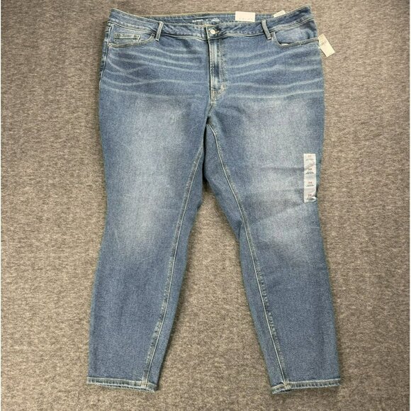 Old Navy Womens Mid-Rise Skinny‎ Jeans Size 26 Light Blue Faded Plus size New - Picture 1 of 9